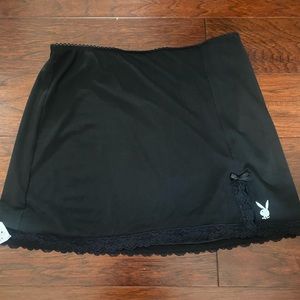 Black Lace Playboy Mini Skirt